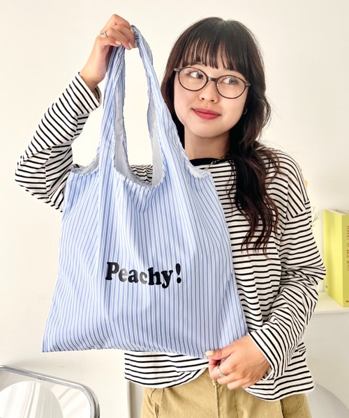 wears(ウェアーズ)の「【A4収納可】ロゴマルシェトートバッグ(トートバッグ・レディース・ブルー/ホワイト/ブラック/グリーン/グレー/レッド・FREE)」の5枚目の写真