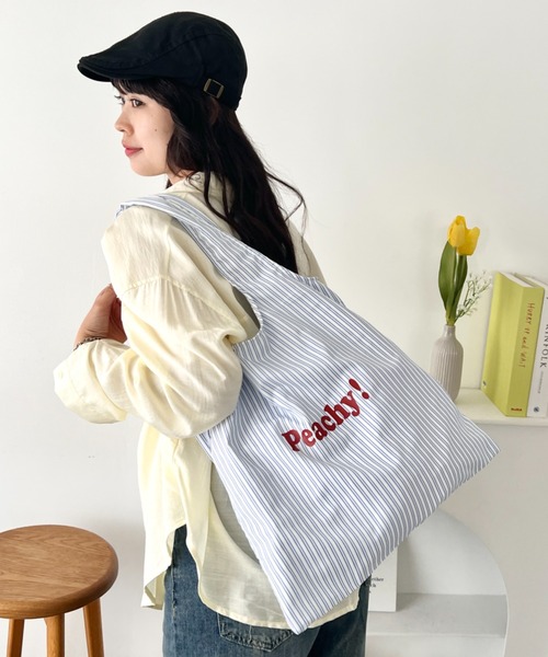 wears(ウェアーズ)の「【A4収納可】ロゴマルシェトートバッグ(トートバッグ・レディース・ブルー/ホワイト/ブラック/グリーン/グレー/レッド・FREE)」の18枚目の写真