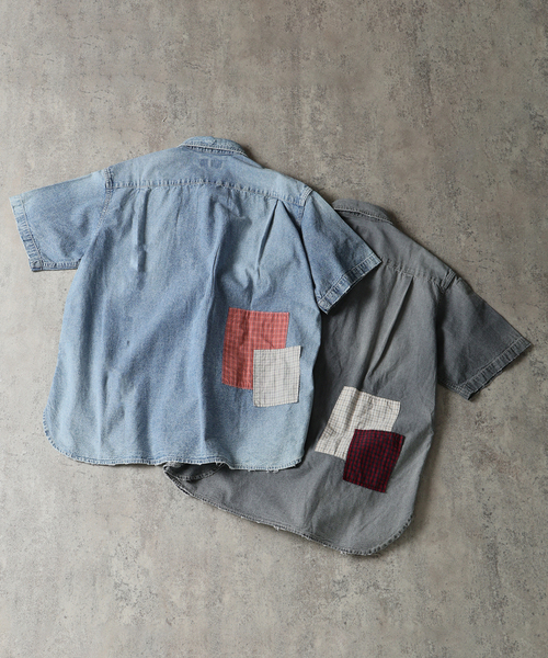 JOURNAL STANDARD J.S HOMESTEAD（ジャーナルスタンダードホームステッド）の「J.S.Homestead / ワーカーズ パッチワーク シャンブレー（シャツ/ブラウス・メンズ・ブルー系その他/グレー・LARGE/MEDIUM）」の7枚目の写真