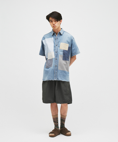 JOURNAL STANDARD J.S HOMESTEAD（ジャーナルスタンダードホームステッド）の「J.S.Homestead / ワーカーズ パッチワーク シャンブレー（シャツ/ブラウス・メンズ・ブルー系その他/グレー・LARGE/MEDIUM）」の5枚目の写真
