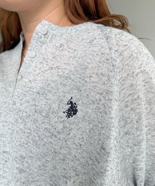 U.S. POLO ASSN.（ユーエスポロアッスン）の「麻混ヘンリーニット（ニット/セーター・レディース・チャコールグレー/グレー/イエロー/グリーン・FREE）」の19枚目の写真