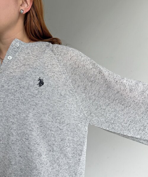U.S. POLO ASSN.（ユーエスポロアッスン）の「麻混ヘンリーニット（ニット/セーター・レディース・チャコールグレー/グレー/イエロー/グリーン・FREE）」の20枚目の写真