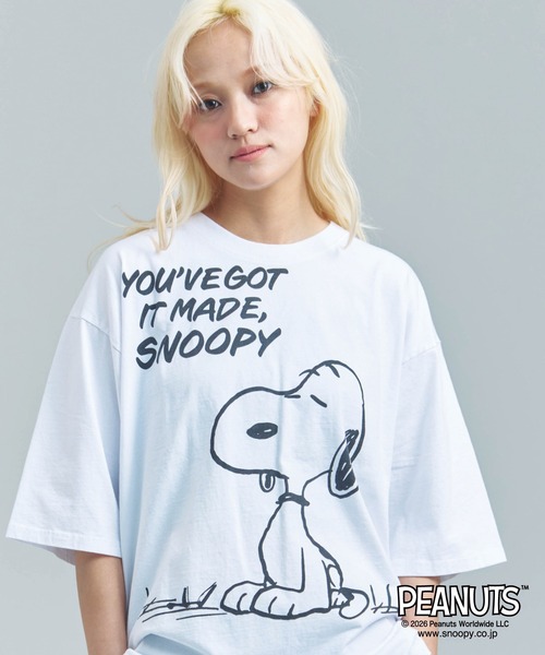 PEANUTS(ピーナッツ)の「JOHNBULL- PEANUTS SNOOPY T(Tシャツ/カットソー・メンズ・ブラック/ホワイト・M/L)」の1枚目の写真
