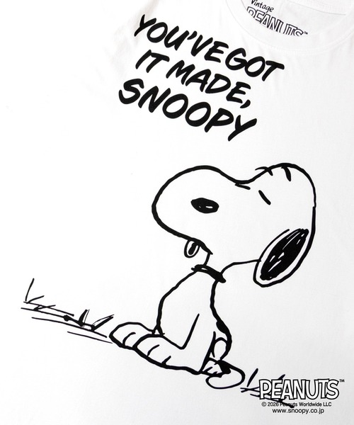 PEANUTS(ピーナッツ)の「JOHNBULL- PEANUTS SNOOPY T(Tシャツ/カットソー・メンズ・ブラック/ホワイト・M/L)」の4枚目の写真