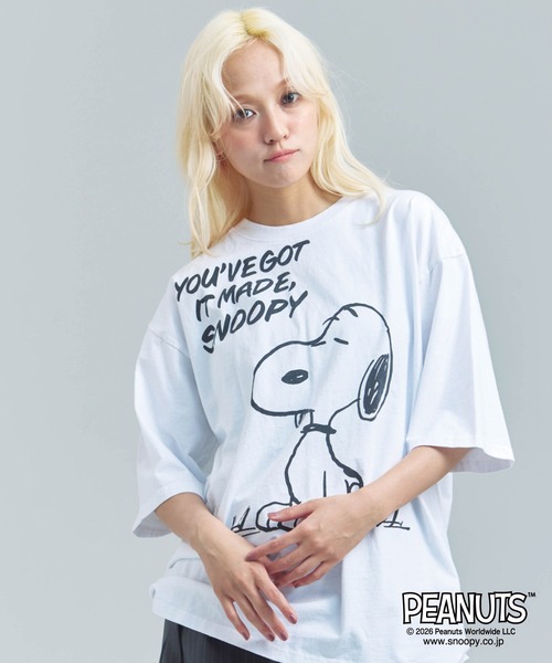 PEANUTS(ピーナッツ)の「JOHNBULL- PEANUTS SNOOPY T(Tシャツ/カットソー・メンズ・ブラック/ホワイト・M/L)」の9枚目の写真