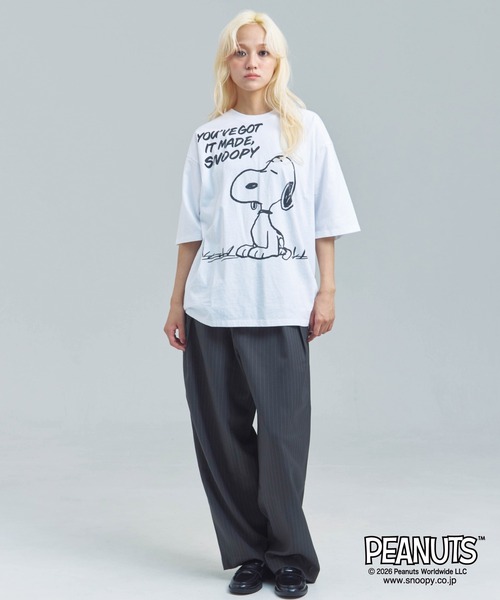 PEANUTS(ピーナッツ)の「JOHNBULL- PEANUTS SNOOPY T(Tシャツ/カットソー・メンズ・ブラック/ホワイト・M/L)」の14枚目の写真
