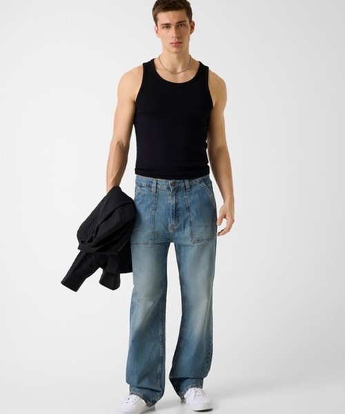 GUESS JEANS(ゲスジーンズ)の「GUESS JEANS/ゲスジーンズ GJ CLASSIC TINTED MEDIUM WASH デニムパンツ ジーンズ ジーパン 2026年 夏 夏服 秋服(デニムパンツ・メンズ・ブルー・32/30/34)」の5枚目の写真