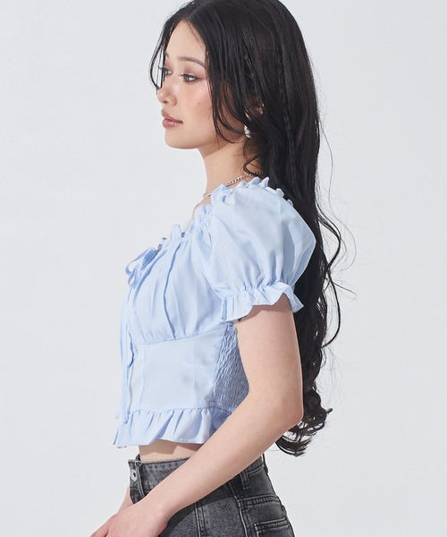 ANAP（アナップ）の「2WAY パフスリーブ ブラウス（シャツ/ブラウス・レディース・ホワイト/ブラック/ライトブルー・F）」の18枚目の写真