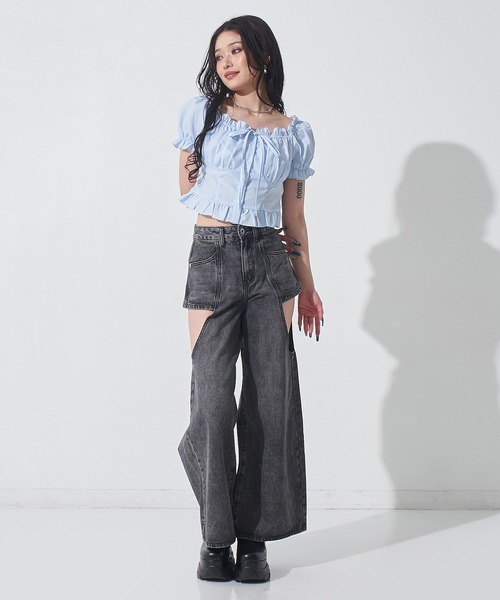 ANAP（アナップ）の「2WAY パフスリーブ ブラウス（シャツ/ブラウス・レディース・ホワイト/ブラック/ライトブルー・F）」の20枚目の写真