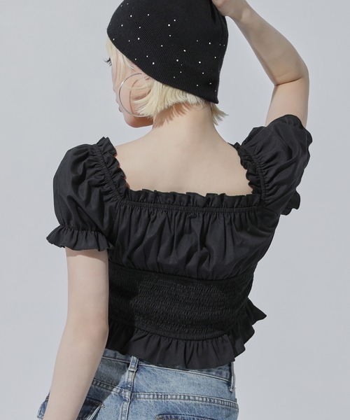ANAP（アナップ）の「2WAY パフスリーブ ブラウス（シャツ/ブラウス・レディース・ホワイト/ブラック/ライトブルー・F）」の13枚目の写真