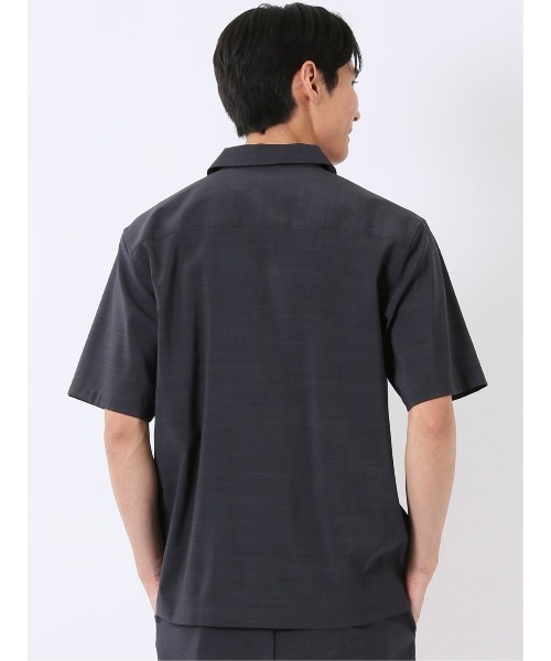 TAKA-Q（タカキュー）の「【接触冷感 吸水速乾 ストレッチ UVカット イージーケア】タカキュー テックリネン レギュラーカラー 半袖 シャツ(セットアップ可能)（シャツ/ブラウス・メンズ・グレー系その他2/ブルー・LARGE/X-LARGE/MEDIUM）」の22枚目の写真