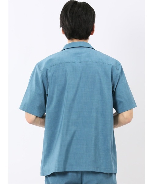 TAKA-Q（タカキュー）の「【接触冷感 吸水速乾 ストレッチ UVカット イージーケア】タカキュー テックリネン レギュラーカラー 半袖 シャツ(セットアップ可能)（シャツ/ブラウス・メンズ・グレー系その他2/ブルー・LARGE/X-LARGE/MEDIUM）」の12枚目の写真