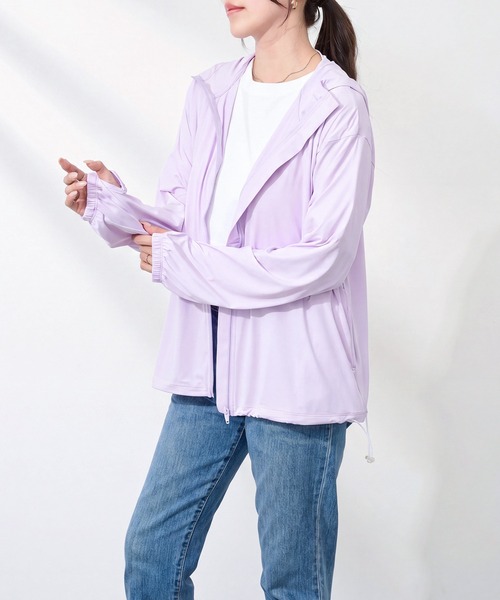 FILA(フィラ)の「【FILA】FILA フィラ 接触冷感 UV パーカー ジャケット 325-672 フード付き 薄手 レディースジャケット SWI(パーカー・レディース・ラベンダー/ブラック・S/M/L/LL)」の9枚目の写真