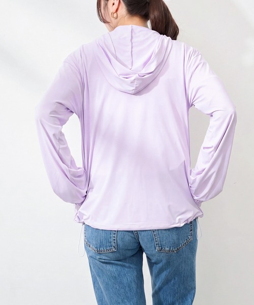 FILA(フィラ)の「【FILA】FILA フィラ 接触冷感 UV パーカー ジャケット 325-672 フード付き 薄手 レディースジャケット SWI(パーカー・レディース・ラベンダー/ブラック・S/M/L/LL)」の14枚目の写真