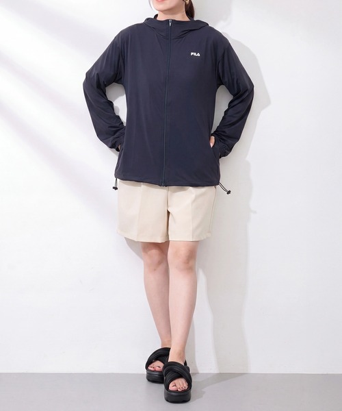 FILA(フィラ)の「【FILA】FILA フィラ 接触冷感 UV パーカー ジャケット 325-672 フード付き 薄手 レディースジャケット SWI(パーカー・レディース・ラベンダー/ブラック・S/M/L/LL)」の7枚目の写真