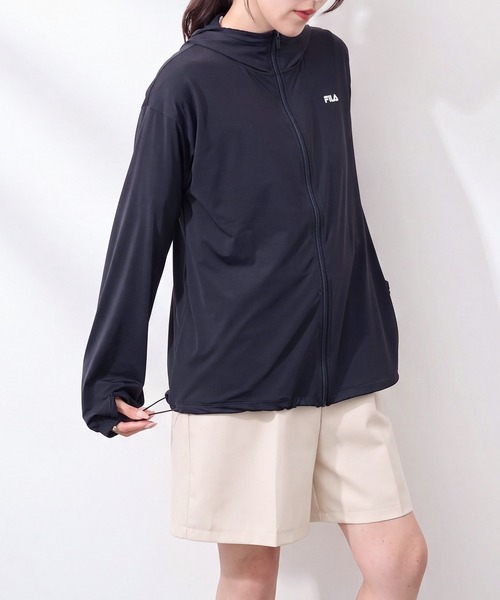 FILA(フィラ)の「【FILA】FILA フィラ 接触冷感 UV パーカー ジャケット 325-672 フード付き 薄手 レディースジャケット SWI(パーカー・レディース・ラベンダー/ブラック・S/M/L/LL)」の5枚目の写真