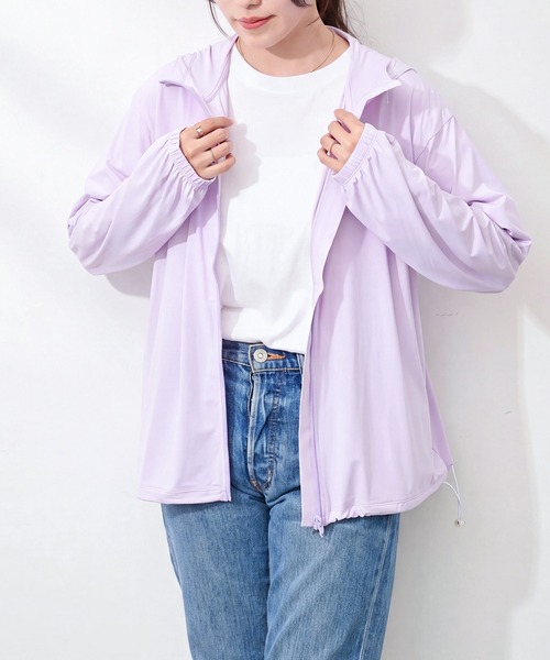 FILA(フィラ)の「【FILA】FILA フィラ 接触冷感 UV パーカー ジャケット 325-672 フード付き 薄手 レディースジャケット SWI(パーカー・レディース・ラベンダー/ブラック・S/M/L/LL)」の10枚目の写真