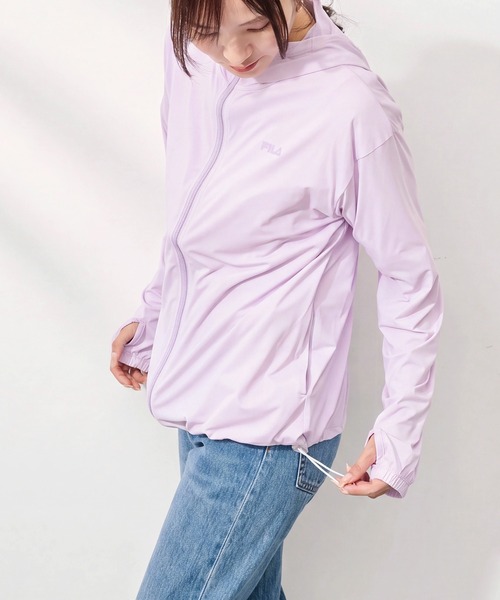 FILA(フィラ)の「【FILA】FILA フィラ 接触冷感 UV パーカー ジャケット 325-672 フード付き 薄手 レディースジャケット SWI(パーカー・レディース・ラベンダー/ブラック・S/M/L/LL)」の12枚目の写真