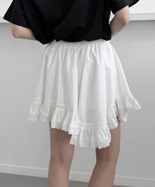 sakishimatokyo（サキシマトーキョー）の「バレエコア フリルキュロットパンツ/ミニスカ見えショートパンツ（その他パンツ・レディース・ブラック/ホワイト・FREE）」の4枚目の写真