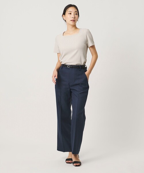 A DAY IN THE LIFE UNITED ARROWS(アデイインザライフユナイテッドアローズ)の「ラッセルストライプ スクエアネックカットソー <A DAY IN THE LIFE>(Tシャツ/カットソー・レディース・ブラック/ライトグレー/ライトブルー・FREE)」の7枚目の写真