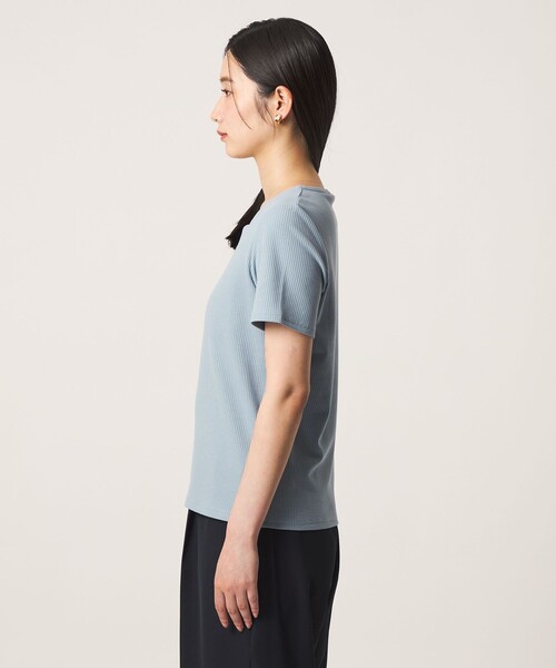 A DAY IN THE LIFE UNITED ARROWS(アデイインザライフユナイテッドアローズ)の「ラッセルストライプ スクエアネックカットソー <A DAY IN THE LIFE>(Tシャツ/カットソー・レディース・ブラック/ライトグレー/ライトブルー・FREE)」の9枚目の写真
