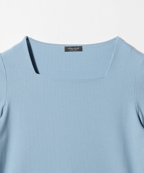 A DAY IN THE LIFE UNITED ARROWS(アデイインザライフユナイテッドアローズ)の「ラッセルストライプ スクエアネックカットソー <A DAY IN THE LIFE>(Tシャツ/カットソー・レディース・ブラック/ライトグレー/ライトブルー・FREE)」の18枚目の写真