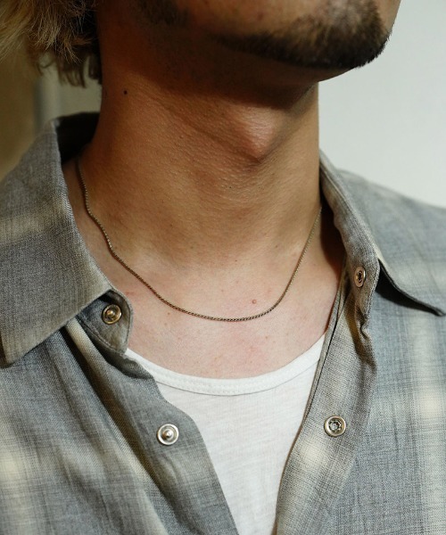 EGO TRIPPING(エゴトリッピング)の「an2099-DRAGONSCALES NECKLACE ネックレス(696651)(ネックレス・メンズ・シルバー/ブラック・L/M/S)」の3枚目の写真