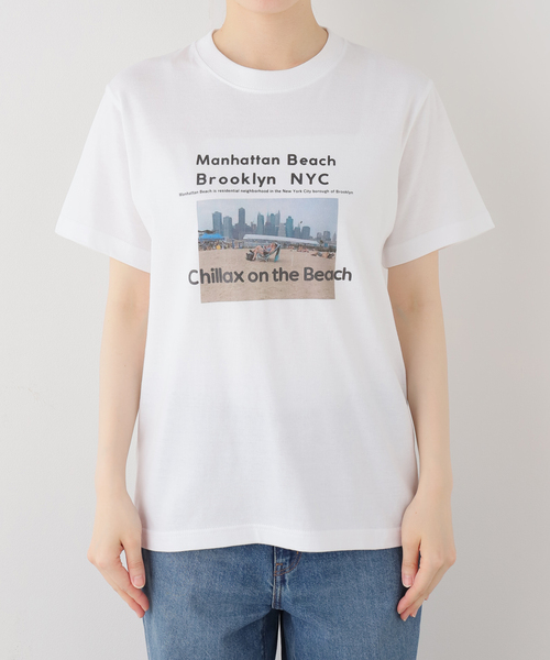 B.C STOCK（ベーセーストック）の「ANGE IN DISGUISE / アンジ イン ディスガイズ Manhattan Beach Brooklyn NYC（Tシャツ/カットソー・レディース・ホワイト・FREE）」の4枚目の写真