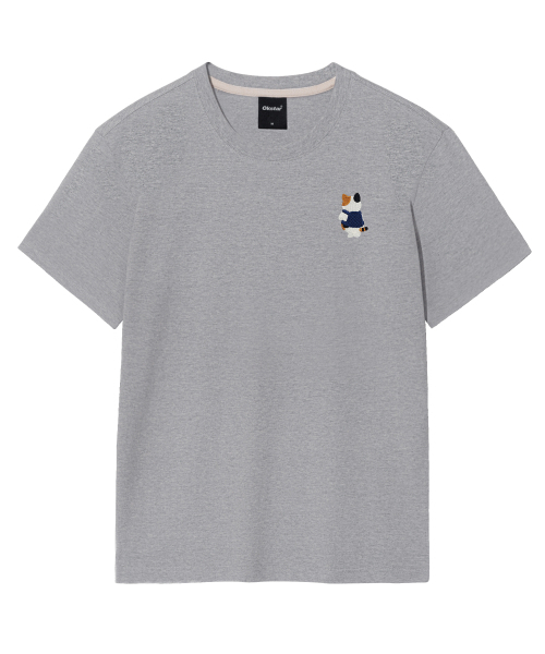 OKSTAR(オクスター)の「バッグ三色ニット刺繍半袖(Tシャツ/カットソー・レディース・ブラック/カーキ/ライトベージュ/ライトグレー/ダークグリーン/ダークブルー/ダークグレー/ホワイト/クリーム/ネイビー/グレー・SMALL/MEDIUM/LARGE/X-LARGE/2XL/3XL/4XL)」の12枚目の写真