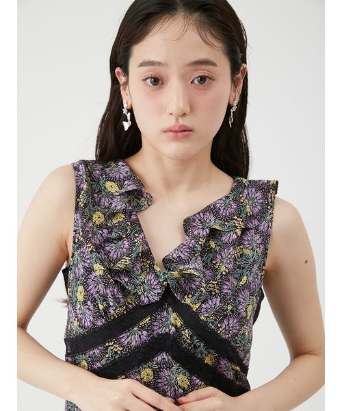 LILY BROWN(リリーブラウン)の「【LILY BROWN×ANNA SUI】フラワープリントワンピース(ワンピース・レディース・ネイビー/アイボリー/ブラック・0/1)」の9枚目の写真