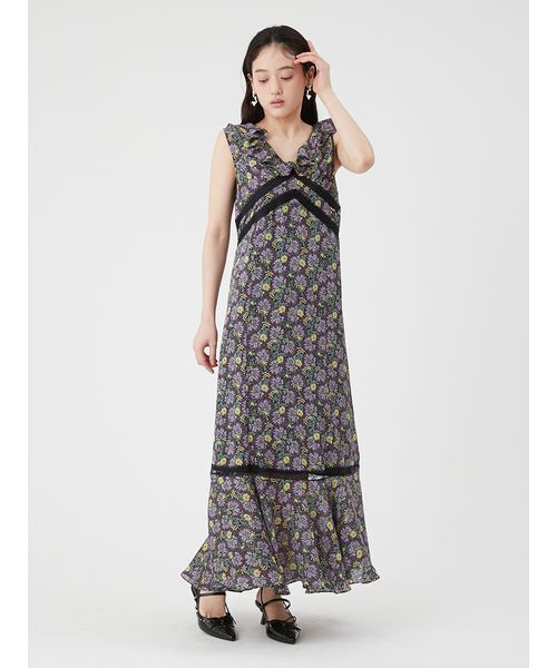 LILY BROWN(リリーブラウン)の「【LILY BROWN×ANNA SUI】フラワープリントワンピース(ワンピース・レディース・ネイビー/アイボリー/ブラック・0/1)」の14枚目の写真