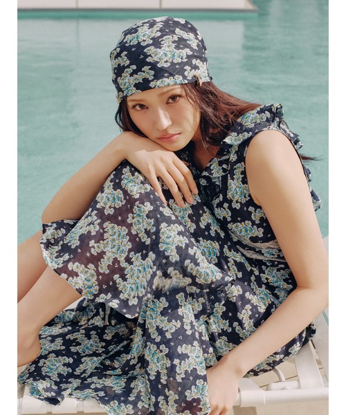 LILY BROWN(リリーブラウン)の「【LILY BROWN×ANNA SUI】フラワープリントワンピース(ワンピース・レディース・ネイビー/アイボリー/ブラック・0/1)」の4枚目の写真
