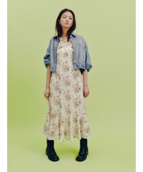 LILY BROWN(リリーブラウン)の「【LILY BROWN×ANNA SUI】フラワープリントワンピース(ワンピース・レディース・ネイビー/アイボリー/ブラック・0/1)」の5枚目の写真