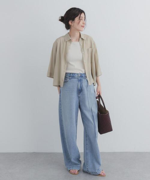 URBAN RESEARCH DOORS(アーバンリサーチドアーズ)の「ハーフスリーブショートシャツ(シャツ/ブラウス・レディース・ベージュ/モカ・FREE)」の15枚目の写真
