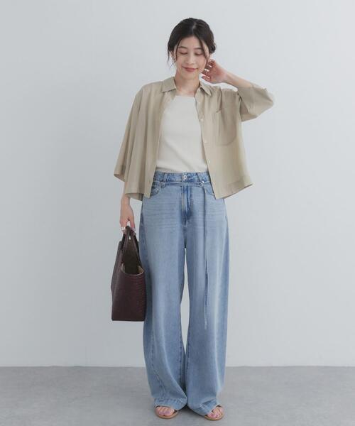 URBAN RESEARCH DOORS(アーバンリサーチドアーズ)の「ハーフスリーブショートシャツ(シャツ/ブラウス・レディース・ベージュ/モカ・FREE)」の16枚目の写真