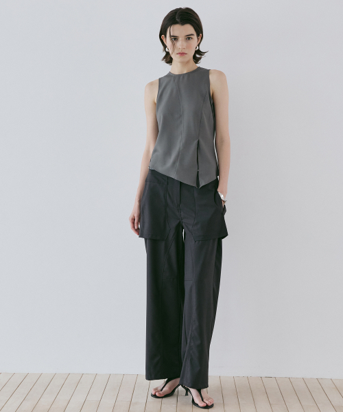 BAILIER(バイリエ)の「レイヤードフラップパンツ(グラファイト)(スラックス・レディース・その他・SMALL/MEDIUM)」の2枚目の写真