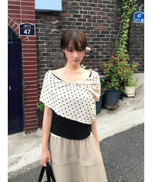 Dot Drape Sleeveless / Beige