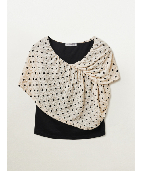 PEEVES PEEVES(フィブス フィブス)の「Dot Drape Sleeveless / Beige(Tシャツ/カットソー・レディース・その他・OS)」の3枚目の写真