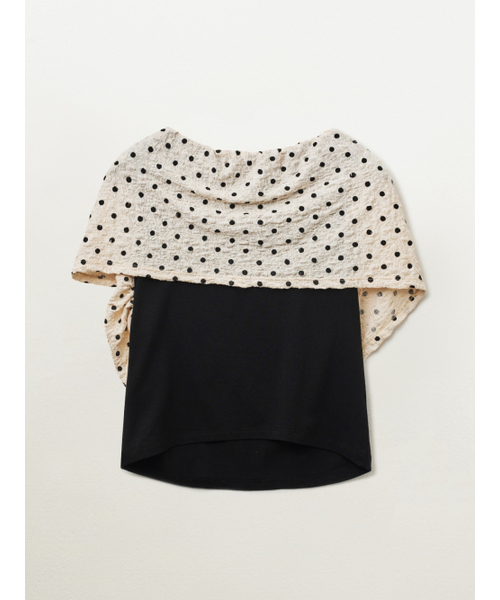 PEEVES PEEVES(フィブス フィブス)の「Dot Drape Sleeveless / Beige(Tシャツ/カットソー・レディース・その他・OS)」の4枚目の写真