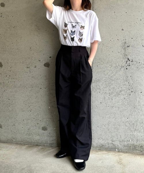 tunee(チュニー)の「CATいっぱい半袖Tシャツ(hsyd)(Tシャツ/カットソー・レディース・ネイビー・LARGE/MEDIUM)」の6枚目の写真