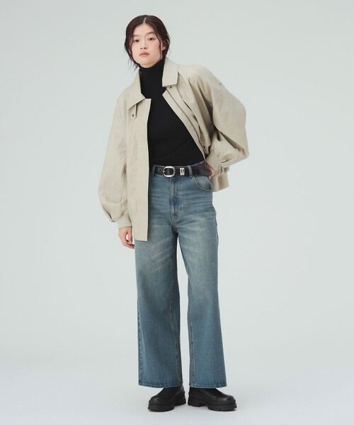 BEAMS HEART(ビームスハート)の「ワイド ストレート デニム パンツ(デニムパンツ・レディース・ネイビー/ブルー・SMALL/MEDIUM)」の8枚目の写真