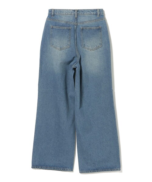 BEAMS HEART(ビームスハート)の「ワイド ストレート デニム パンツ(デニムパンツ・レディース・ネイビー/ブルー・SMALL/MEDIUM)」の4枚目の写真