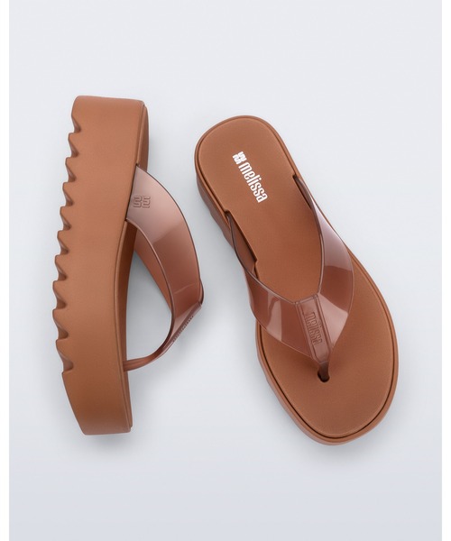 melissa(メリッサ)の「MELISSA THONG PLATFORM AD(サンダル・レディース・ブラウン/ブラック・38/37)」の1枚目の写真