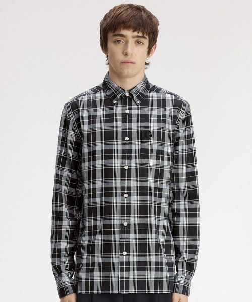 FRED PERRY（フレッドペリー）の「Tartan Shirt／タータンチェックシャツ（シャツ/ブラウス・メンズ・チャコールグレー・L/M/S）」の4枚目の写真