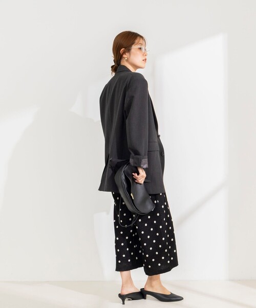 Rie Miller(リエミラー)の「《手洗い可能》Wジャガードニットサロペット(サロペット/オーバーオール・レディース・ブラック系その他/ブルー系その他6・38)」の11枚目の写真