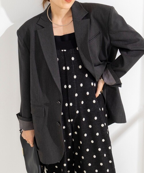 Rie Miller(リエミラー)の「《手洗い可能》Wジャガードニットサロペット(サロペット/オーバーオール・レディース・ブラック系その他/ブルー系その他6・38)」の12枚目の写真