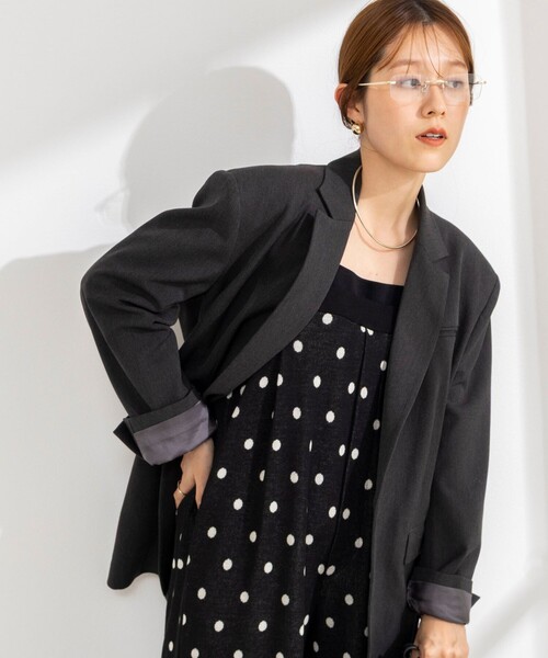 Rie Miller(リエミラー)の「《手洗い可能》Wジャガードニットサロペット(サロペット/オーバーオール・レディース・ブラック系その他/ブルー系その他6・38)」の13枚目の写真