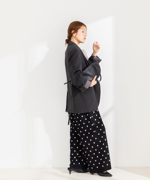 Rie Miller(リエミラー)の「《手洗い可能》Wジャガードニットサロペット(サロペット/オーバーオール・レディース・ブラック系その他/ブルー系その他6・38)」の15枚目の写真