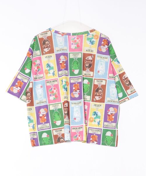 ScoLar（スカラー）の「ScoLar/スカラー　総柄シアーTEE（Tシャツ/カットソー・レディース・ブラック/グリーン・FREE）」の4枚目の写真