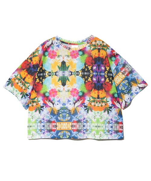 ScoLar（スカラー）の「ScoLar/スカラー　総柄シアーTEE（Tシャツ/カットソー・レディース・ブラック/グリーン・FREE）」の3枚目の写真